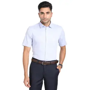 Turtle Men 100% Cotton Light Blue Checkered Regular Fit Formal Shirt