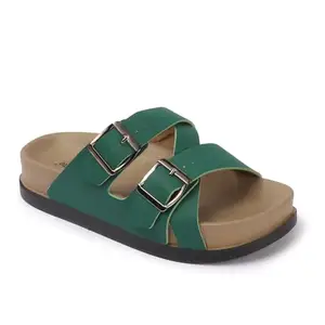JUMPLITE Women's Green Rexene Flat Sandal - JL-C-3-GREEN_40