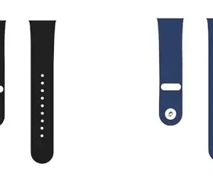 ACM Pack of 2 Watch Strap Slide 42mm 44mm 45mm 46mm 49mm Silicone Belt compatible with Maxima Max Pro Coral Plus Smartwatch Sports Band (Black/Dark Blue)