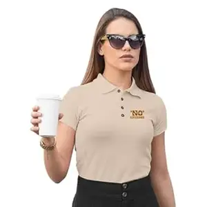 FIGHTERHERO Polo Collar T Shirt for Women | Office Collar Tshirt | Cotton Rich Formal T-shirt | Half Sleeve Polo Tshirts | Wrinkle-Resistant | Colors Dont Fade | Soft & Comfortable | No Excuses Design