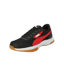 Puma Unisex-Adult Badminton Agile Black-for All Time Red-White Indoor Shoe - 8 UK (10812601)