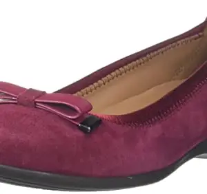 Clarks Un Darcey Bow Wine Suede