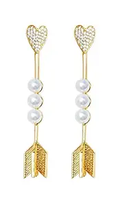 YouBella Jewellery Gold Plated Drop Earrings for Women (Black) (YBEAR_32025)