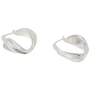 Accessorize London Women Sterling Silver-plated Twist Hoops Earrings