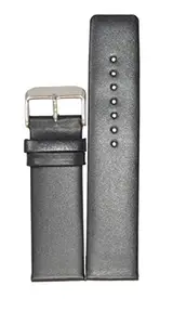 Kolet® 20mm Plain Parallel Leather Watch Strap Black - 20mm (Size Chart Provided in 3rd Image)