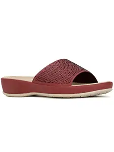 Bata Comfit Women's HELENE Mule Slippers (5715160_MAROON_8 UK)