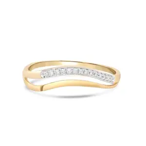 Mia by Tanishq 9 KT Gold Diamond Curvy Shine Finger Ring for Women