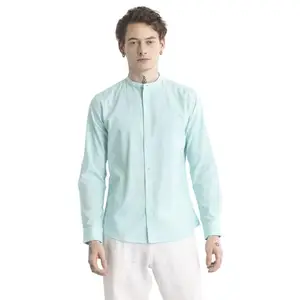 SNITCH Mandarique Blue Casual Shirt