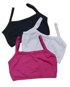 Seamless Cotton Comfort Bralettes for Women – Stretchable Slip-On Innerwear Tops Pack of 3bra11_30A Multicolour