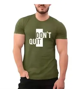 Men’s “Don’t Quit” Motivational T-Shirt – Cotton Round Neck Graphic Printed Casual Tee