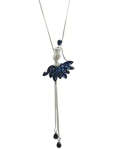 AyA Fashion Blue Alloy Girl Necklace for Women(A07)