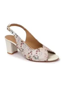 Carlton London Women Sandal,Off-White,UK-8