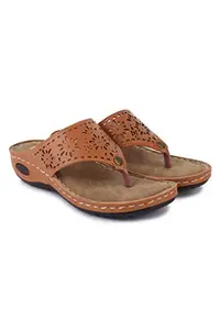 Shezone Beautiful Tan color synthetic material flats for women from 11006TAN_40