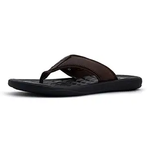 Khadim's Synthetic Leather PVC Sole Solid Brown Casual Slippers & Flip-Flops For Men - Size 6