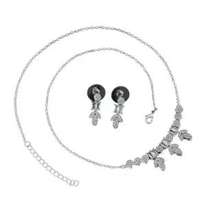 Twinkling Leaf Twigs Austrian Diamond Necklace Set for Women