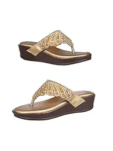 WalkTrendy Womens Synthetic Copper Open Toe Heels - 5 UK (Wtwhs408_Copper_38)