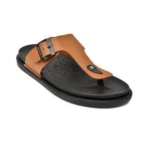 XYMBOLIC Slipper for Men || Lightweight || Comfort and Style || Skid Resistant || Comfort for Every Step|| Flip-Flop & Sliders for Mens (Tan, UK Footwear Size System, Adult, Men, Numeric, Medium, 10)