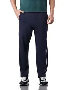 Amazon Brand - Symbol Men Cotton Rich Strechable Knit Terry Track Pants - Regular Fit