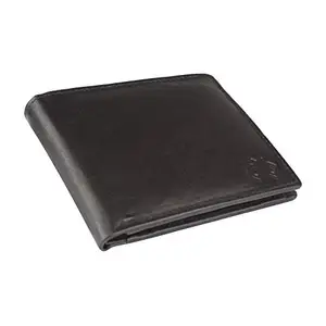 Designer Bugs Men's Genuine Leather Stylish Black Wallet (Black)