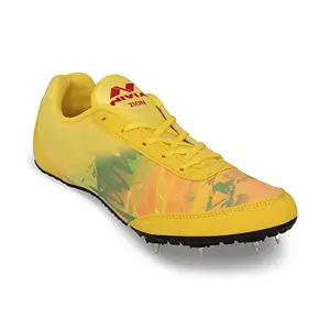 Nivia Zion-1 Running Spikes Shoes-Yellow - 3 UK