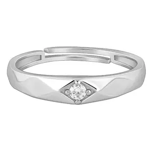 GIVA 925 Silver Rough Edge Ring For Him - 20, Adjustable| Gifts for Men and Boys| With Certificate of Authenticity and 925 Stamp | 6 Months Warranty