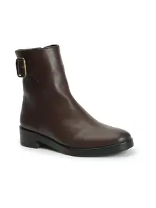 Elle Women's Fashionable Zip Boots Colour-Brown, Size-UK 3