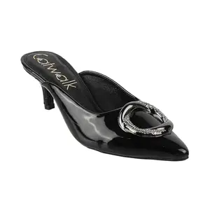 Catwalk Women Stylised Back Open Kitten Heels | For Women & Girls (BLACK,5 UK)