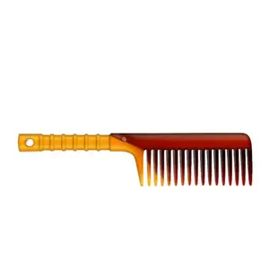 Wide Tooth Hair Comb for Detangling – Anti‑Slip Handle, Hanging Hole – Curly, Thick, Wavy, Wet & Dry Hair – Durable Plastic Shower Comb for Men & Women