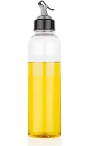 Oil Liquid Dispenser- Leak-Proof Transparent Plastic Oil vinegar Dispenser bottle, Easy to Flow Oil Pourer Liquid Dispenser for kitchen restaurant (500 ML)(pack of 2)