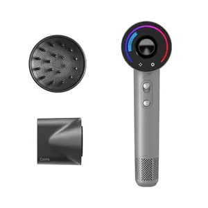 Caiva Aerosmart T50 Pro X Lightweight Blow Dryer with Diffuser & Concentrator, Fast Drying, Low Noise, Negative Ion Technology for Smooth & Frizz-Free Hair - Snow Grey