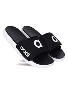 AADI Men's Red Synthetic Leather Daily Casual Sliders/Flip Flop & Slippers