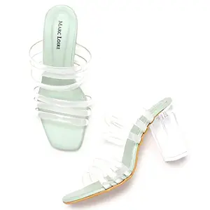Marc Loire Women's Green, Fashion Transparent Slip-On High Heels, 5 UK