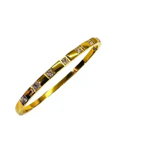 Glamlife Bracelet for Women | Anti Tarnish Kada | Stainless Steel Kada for Girls & Womens | Stylish Crystal Bangle Bracelet (Classy_Studded)