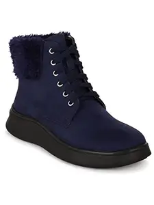 Bruno Manetti Women's Navy Ankle Length Laceup casual Boots