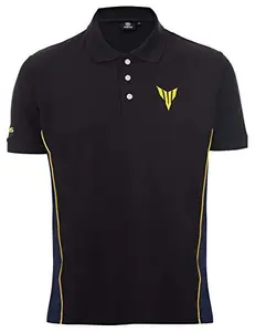 YAMAHA MT Polo T-Shirt Y6ABLKBL2X20 (Black & Yellow, Free Size)