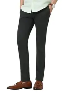 Peter England Men's Mid Rise Skinny Fit Stretchable Everyday Casual Trouser | Scoop Pocket Premium Twill Chinos | Flat Front