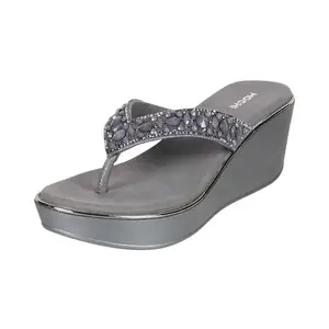 Mochi Women Gun Metal Casual Synthetic Sandals Uk/8 Eu/41 (35-5017)
