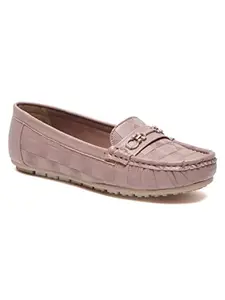 Flat n Heels Womens Pink Loafer FnH GS-09-PK