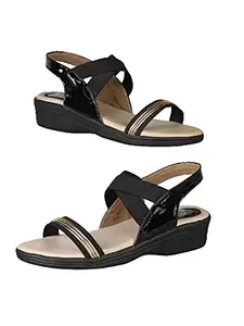 WalkTrendy Womens Synthetic Black Sandals With Heels - 5 UK (Wtwhs509_Black_38)