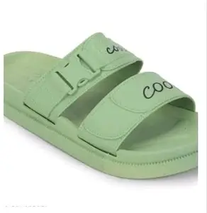 K R Mart Cool Stylish Latest Slides Flip Flops Slippers for Women (Green, numeric_4) (Green, 6)