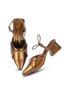 Froh Feet Women's Pointed Toe Block Heels with Rhinestones – Stylish & Comfortable For Women & Girls