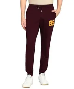 Alan Jones Clothing Men Mid Rise Cotton Blend Joggers Track Pants | French Terry | Zipper Pocket | Casual, Gym & Lounge Wear