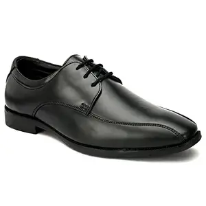 FENTACIA Men Black Genuine Leather Semi-Formal Shoes