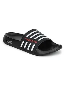 ABROS Mens Sliders AWSG7040-BLACK/WHITE-10