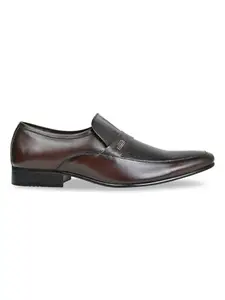 Regal Maroon Mens Formal Textured Leather Slip Ons