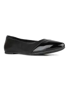 Inc.5 Womens Black Solid Round Toe Ballerinas