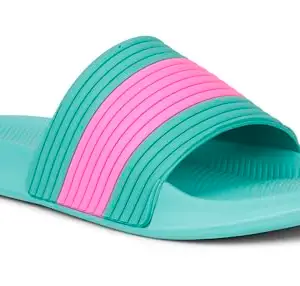 ACTION Women Green Pink Slide APTW0024GRPK06