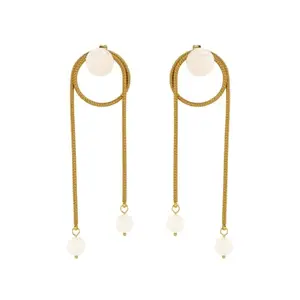 PALMONAS High Fashion Pearl Drop Earrings for Womens - Waterproof & Anti-Tarnish