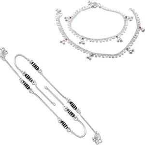 Heer Collection Jewellery Traditional Jewellery For All Occassions Anklets Payal Pair for Women/Girls Alloy Anklet - Combo Payal-112 & 120-(1-Pair Each)
