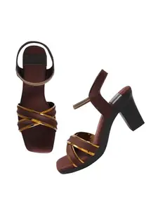 TRYME Cross Strap Block Heels Perfect for Every Occasion, Trendy Elegant Party Heel Sandals for Women & Girls